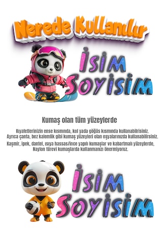 Kıyafet Etiketi - Okul Kıyafet Kumaş Etiketi Kreş Anaokulu İlkokul Kıyafet Kumaş Etiketi Set06 Karışık