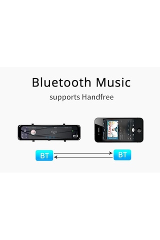 Wevolt 4g Hb-20-3 64 Gb 12 İnç Dokunmatik Ayna Kamera Android Uzaktan İzlemeli 1080p Ön Arka Araç Kamera.