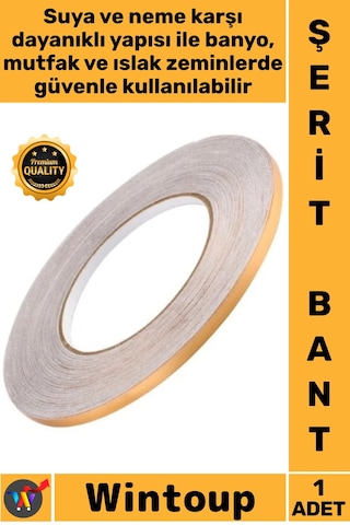 Bant Kendinden Yapışkanlı Dekoratif Şık Şerit Fayans Arası İzolasyon Bantı Gold 05 Cm X 50 Metre Çok Renkli