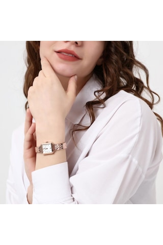 Maiar Kare Kasa Rose Kordon Kadın Kol Saati Rose Gold