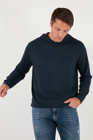 Buratti Relaxed Fit Kapüşonlu Yumuşak Dokulu Erkek Sweat 5901063 Lacivert