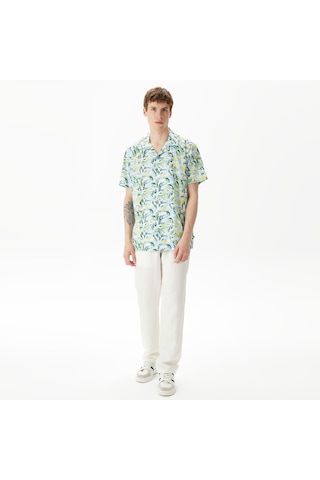 Nautica Erkek Mavi Classic Fit Kısa Kollu Desenli Gömlek Desenli W45422t Mavi