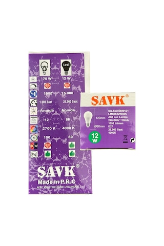 Şavk 12w 4000k Günışığı E27 Duylu Led Ampul 10 Adet