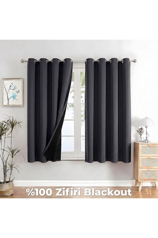 100% Zifiri Blackout Kuşgözü Dikim Tek Kanat Siyah