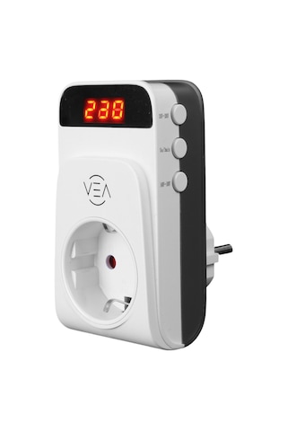 Ayt Vea Ve-25530 15a 3520w Dijital Göstergeli Tekli Aşırı Yüksek Gerilim Akım Korumalı Priz 0