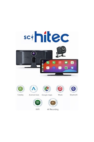 Schitec 4k Ultra Araç İçi Akıllı Ekran Ön Ve Arka Kameralı, Kablosuz Carplay Ve Android Auto Destekli 10.26 Yk3507 Sku: Smgstk781792e09a