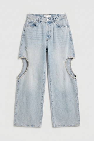 it's basic Kadın Ice T-12s6-3 Süper Baggy Fit Kalp Detaylı Tasarım Denim Jean Buz Mavi