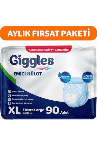Giggles Emici Külot Yetişkin Hasta Bezi XL 3 x 30'lu
