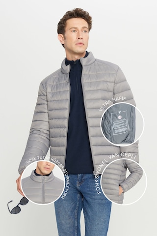 Ac&Co / Altınyıldız Classics Standart Fit Normal Kesim Dik Yaka Erkek Mont - Gri