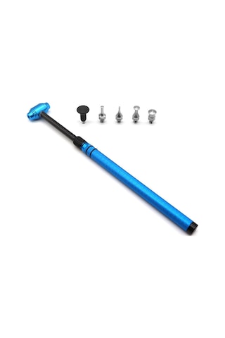 Araba Çizik Onarım Aracı Teleskopik Alüminyum Alaşımlı Çekiç 5 Çarpma Başlığı İle Boyasız Çizik Giderme Araç Seti Mavi