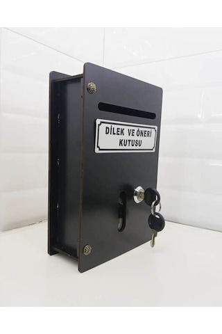 Siyah Büyük Boy Ahşap Dilek Ve Öneri Kutusu