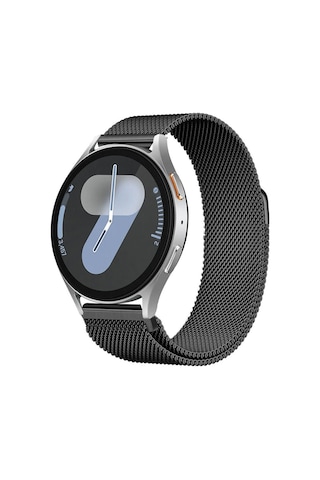 Galaxy Watch 6 / 5 / 4 Fe Uyumlu Manyetik Milanese Metal Kordon 40-47mm Siyah