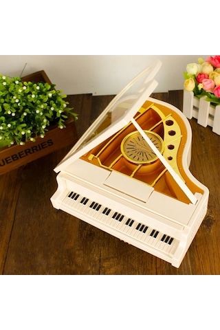 Novahub Klasik Balerin Kız Dansçı Piyano Müzik Kutusu Beyaz, Mekanik Diğer