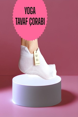 Enefendi Yoga Çorap 2 Çift Pilates Tavaf Kaymaz Silikon Taban Pamuklu Kadın Çorabı Dikişsiz Siyah Beyaz Renkli
