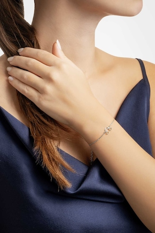 So Chic Gökkuşağı 18 Ayar Beyaz Altın Kaplama 20 Cm Gümüş Bileklik Rodyum