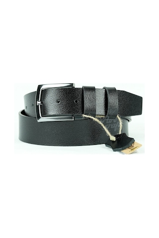 Hakiki Manda Derisi Erkek Kemer 4 Cm Siyah Kot Kumaş Kemeri Siyah