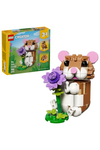 LEGO® Creator 3’ü 1 Arada Sevimli Hamster ile Çiçek 31376 – 7 Yaş ve Üzeri Çocuklar için Yaratıcı Oyuncak Yapım Seti (166 Parça)