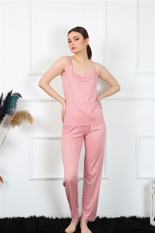 Akbeniz Kadın İp Askılı Somon Pijama Takım 4136 - L Somon