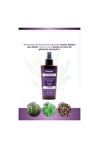Organik Biberiye & Nane Dökülme Karşıtı Kompleks Saç Toniği Biotin Ve Kafein 125 Ml