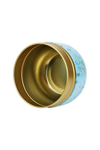 Sones Hoomın Çay Kutusu Çay Kavanozu Saklama Tutucu Çay Kutuları Matcha Kabı Mini Kahve Tozu Düzenleyici Kutular Çok İşlevli Yuvarlak Metal, Renk: Moshan Çiçeği