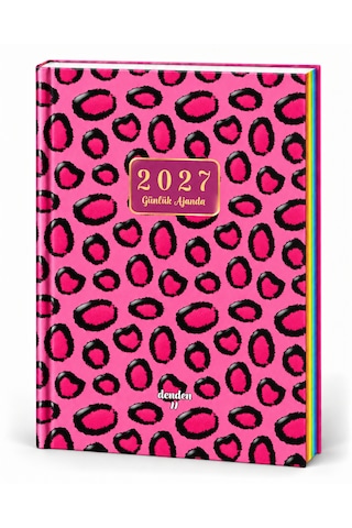 2027 Günlük Ajanda Pembe Benekler Çok Renkli