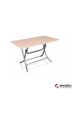 Arıcıoğlu_Ticaret 80 Cm X 140 Cm Katlanır Metal Yüksek Ayaklı Suntalam Ahşap Masa