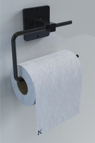 Karteya Yapışkanlı Siyah Tuvalet Kağıdı Tutacağı/tuvalet Wc Kağıtlık Siyah