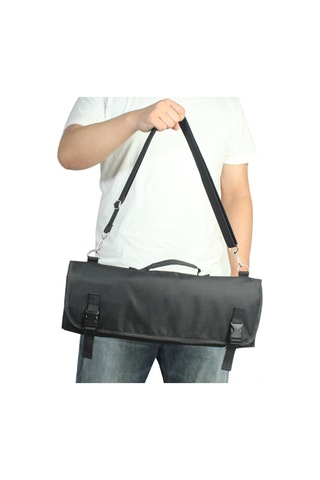 Youmex Oxford Kumaş Chef Bıçak Çantası - 48x18cm Siyah, El/omuz Taşıma, Profesyonel Araç Kutusu Siyah
