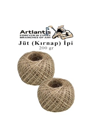 Jüt İpi Kırnap 200 Metre Mumlu Kırnap İplik Jüt İp Kendir İp Süs Naturel Doğal İplik Hasır İplik Çuval İp