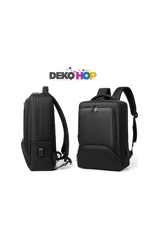 Laptop Sırt Çantası Yeni Nesil Usb Girişli Notebook Apple Uyumlu iPad Ve Günlük Eşya Taşıma Çantası Siyah Siyah