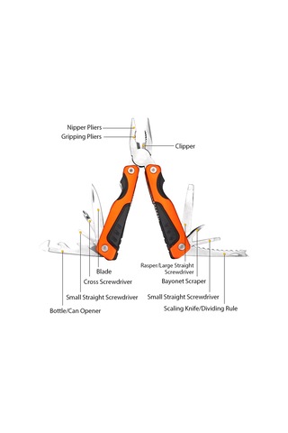 Youmex Portatif Çok Amaçlı Katlanır Pens, Çeşitli Aletler İçerir, Turuncu, Kompakt Tasarım Turuncu