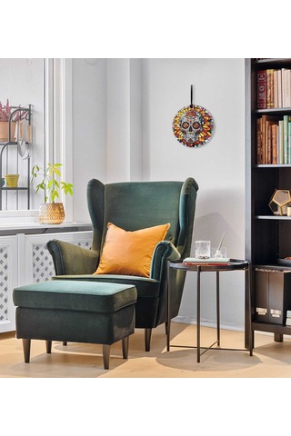 23 Cm Çap - Calavera / Ölüler Günü Temalı Füzyon Cam Duvar Süsü