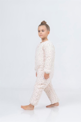 Kız Erkek Çocuk Kalın Elyaf Dolgulu Premium Kalite 2.5 Tog Desenli Uyku Tulumu Açık Pudra