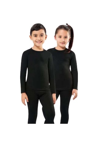 Royaleks Kota 1 Adet Kız Erkek Çocuk Termal Siyah İçlik Fanila Body Takım 2005