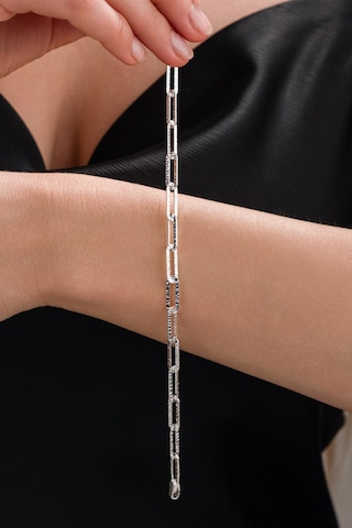 Gümüş Çizgi Çizik İşlemeli Ataç Sade Zincir Hallow Taşsız Bileklik Rose Gold