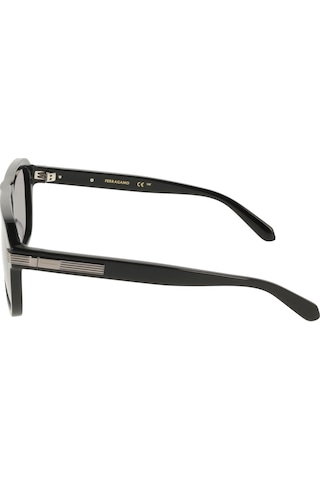 Salvatore Ferragamo Sf 2087s 001 57 Erkek Dikdörtgen Siyah Kemik Güneş Gözlüğü Siyah