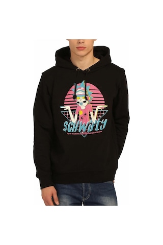 Bant Giyim - Rick & Morty Schwifty Siyah Kapüşonlu Sweatshirt
