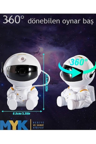 Astronot Projektör Led Işık Lazer Galaxy 360 Yıldız Projeksiyon Aurora Bulutsusu Çocuk Gece Lambası
