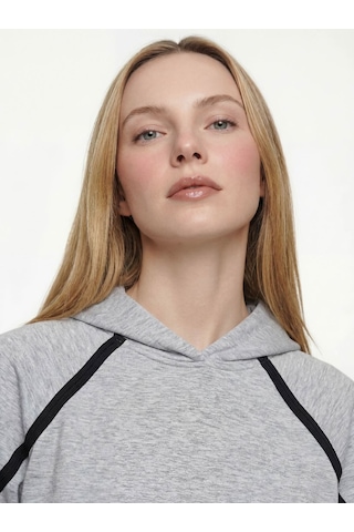 Relax Fit Kadın Sweatshirt Gri Melanj