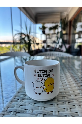 Eltim De Eltim Yazılı Seramik Kupa Komik Bardak 7 Cm Çok Renkli Eltim De Eltim Yazılı Seramik Kupa Komik Bardak 7 Cm Çok Renkli
