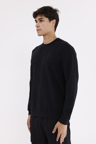 Rowinger Modal Karışımlı Yumuşak Dokulu Rahat Kalıp Esnek Kullanım Sunan Sweatshirt Black