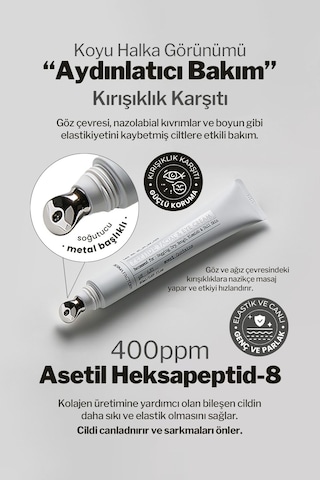 Derma Factory Peptit İçeren Sıkılaştırıcı Masaj Başlıklı Göz ve Yüz Kremi Derma Factory Peptide 20 ML