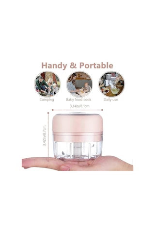 Elektrikli Mini Sarımsak Kıyma Makinesi, 100ml Usb Sebze Soğan Do Çok Renkli