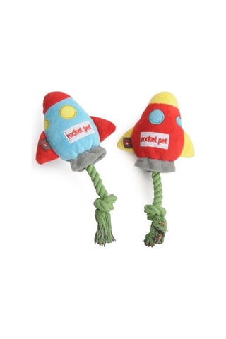 Camon Gıcırtılı Polyester Ve İpli Roket Köpek Oyuncağı 20 Cm