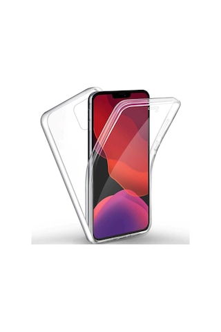 Apple Uyumlu iPhone 12 Kılıf Zore Enjoy 360 Derece Tam Kaplayan Silikon Renksiz