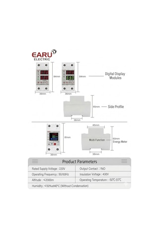 Earu Eapdx-40/63 Dın Raylı Gerilim Koruma Rölesi 40a 63a 230v Источник: