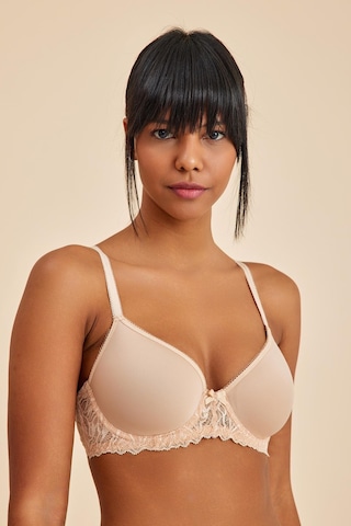 Victoria Ten Balenli Dantelli Dolgusuz Toparlayıcı Balkonet Sütyen Ten