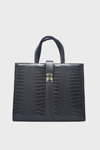 Kanuga Ysmn0831 Siyah Kroko Unisex Evrak Çantası Siyah Kroko Siyah