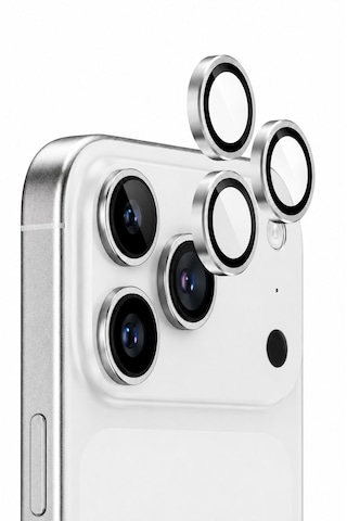 Apple iPhone 17 Pro / 17 Pro Max Uyumlu Kamera Lens Koruyucu Gümüş