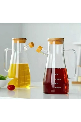 Reoona 2 Adet Masterchef Borosilikat Cam 900ml Yağdanlık Stand Hediyeli Şeffaf